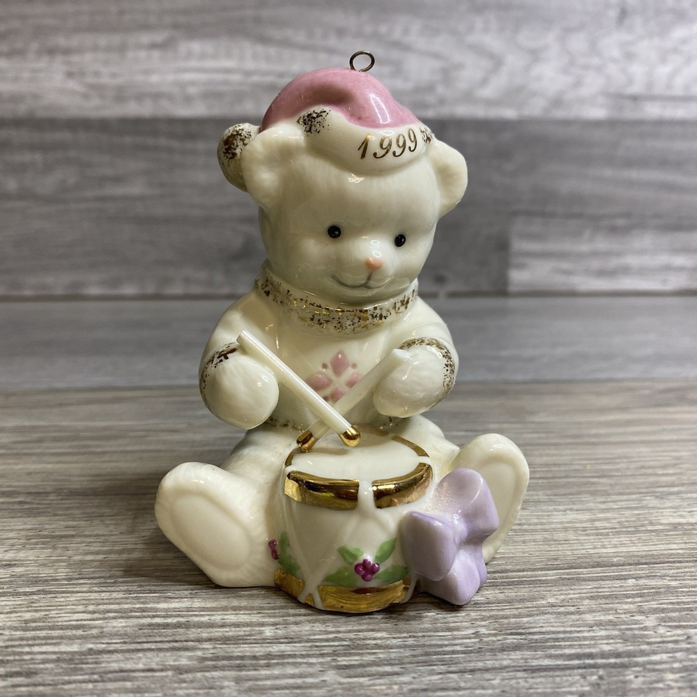 VINTAGE LIMITED EDITION LENOX‎ "TEDDY'S CHRISTMAS WISH" PORCELAIN ORNAMENT 1999